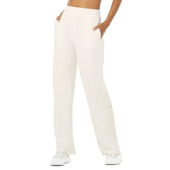 Alo Yoga Highwaist Dreamy Wide Leg Pant - S Ivory - Picture 1 of 5